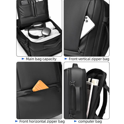 WEIXIER B759 Simple Expandable Men Shoulder Bag Large Capacity Laptop Backpacks(Black) by WEIXIER