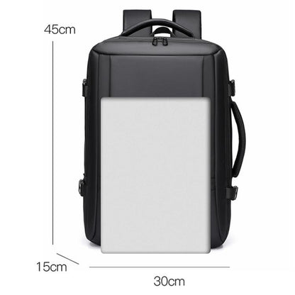 WEIXIER B759 Simple Expandable Men Shoulder Bag Large Capacity Laptop Backpacks(Black) by WEIXIER
