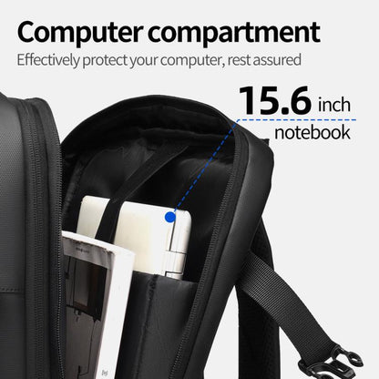 WEIXIER B759 Simple Expandable Men Shoulder Bag Large Capacity Laptop Backpacks(Black) by WEIXIER
