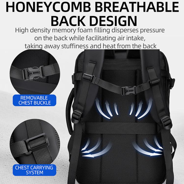 WEIXIER B759 Simple Expandable Men Shoulder Bag Large Capacity Laptop Backpacks(Black) by WEIXIER