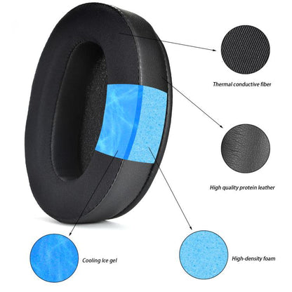 For Sony WH-XB910N 2pcs Headset Ice Cool Earmuffs Sponge Cover(Black) by bashfashion