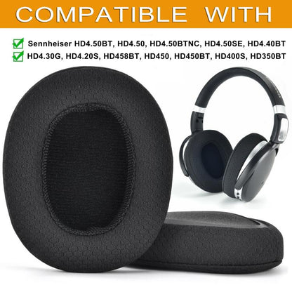 1pair Ear Cushions For Sennheiser HD 4.50BT, HD 4.50, HD 4.50BTNC, HD 4.50SE, HD 4.40BT, HD 4.30G, HD 4.20S, HD 458BT, HD 450, HD 450BT, HD 400S, HD 350BT(Football Net Black) by bashfashion