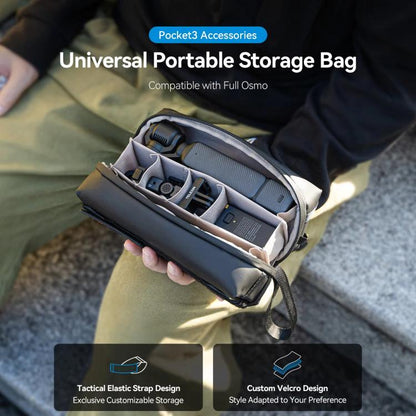 For DJI Osmo Pocket 3 Creator Combo TELESIN Universal Portable Storage Bag Carrying Case(Black) by TELESIN