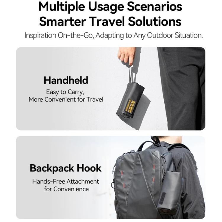 For DJI Osmo Pocket 3 Creator Combo TELESIN Universal Portable Storage Bag Carrying Case(Black) by TELESIN