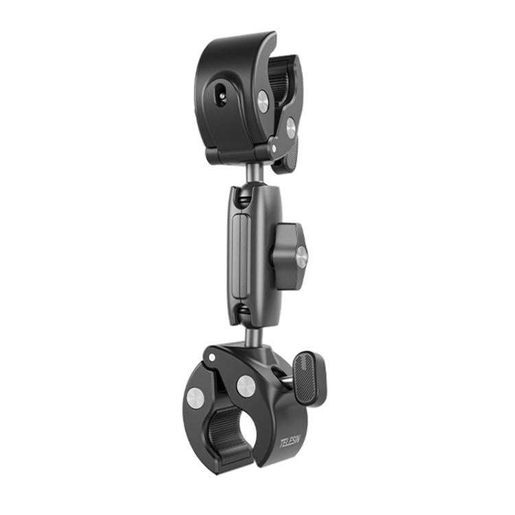TELESIN Camera Double Clip Crab Clamp 360 Rotating Motorcycle Bicycle Handlebar Mount(Black) by TELESIN
