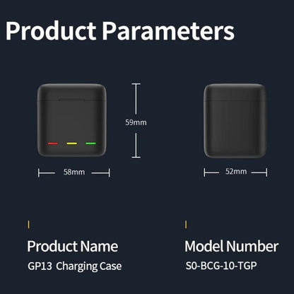 For GoPro HERO13 Black TELESIN 3 Slots Charging Case Compact Storage Box(Black) by TELESIN