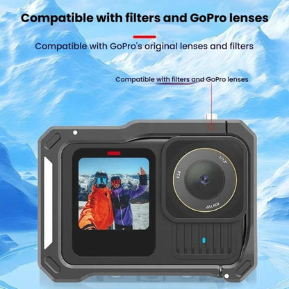 HEPAIL AC68 Aluminum Alloy Rabbit Cage Frame For GoPro HERO13 Black /12 Black /11 Black /10 Black /9 Black by HEPAIL