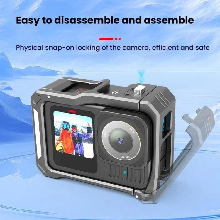 HEPAIL AC68 Aluminum Alloy Rabbit Cage Frame For GoPro HERO13 Black /12 Black /11 Black /10 Black /9 Black by HEPAIL