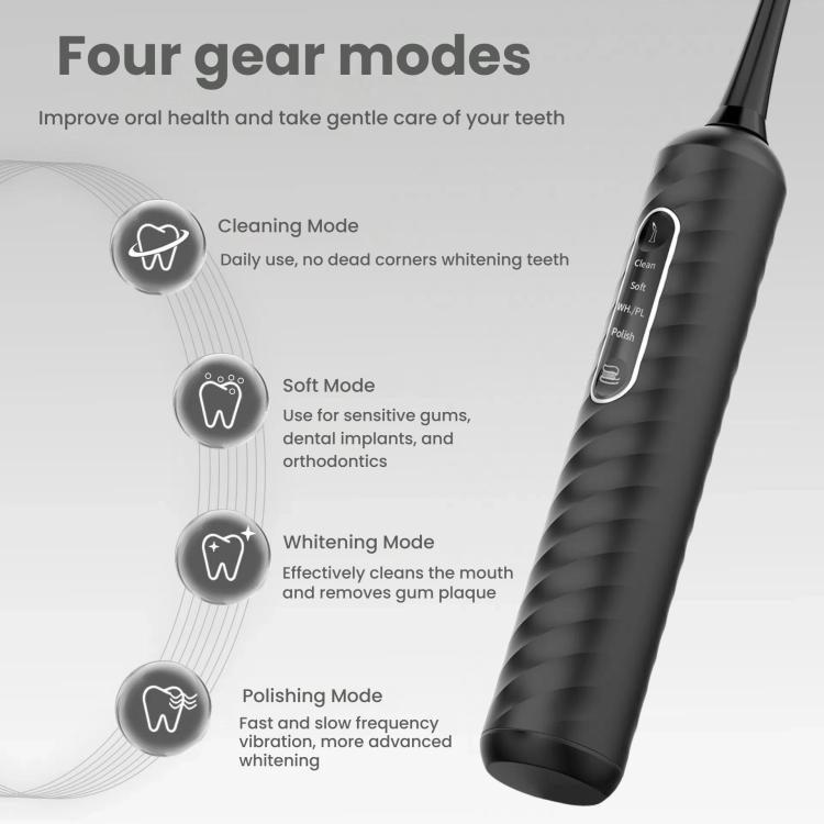 3-in-1 Electric Toothbrush, Water Flosser & Oral Irrigator with 180mL Detachable Tank(Black) by bashfashion