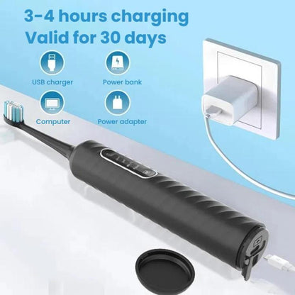 3-in-1 Electric Toothbrush, Water Flosser & Oral Irrigator with 180mL Detachable Tank(White) by bashfashion