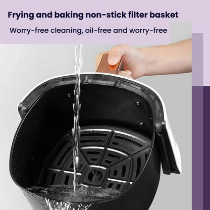 8L Air Fryer Household Multi-Function Large Capacity Oil-Free Electric Fryer, Color: White EU Plug by bashfashion