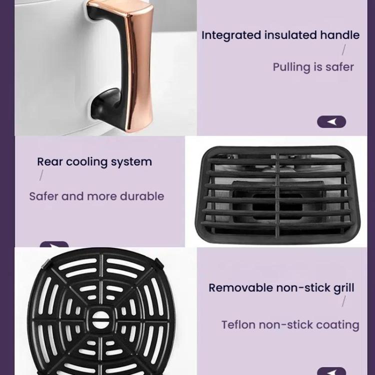 8L Air Fryer Household Multi-Function Large Capacity Oil-Free Electric Fryer, Color: Black UK Plug by bashfashion