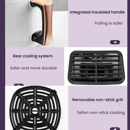 8L Air Fryer Household Multi-Function Large Capacity Oil-Free Electric Fryer, Color: Black UK Plug by bashfashion