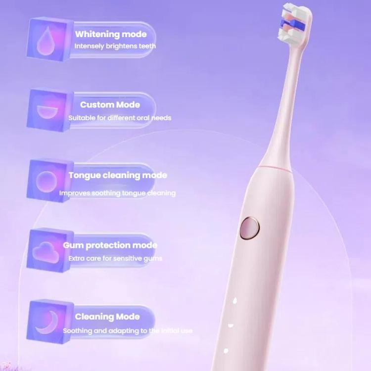 Rechargeable Sonic Electric Toothbrush for Adults with Custom Mode, Antibacterial Brush Heads, Smart Timer, Spec: Sterilization White by bashfashion