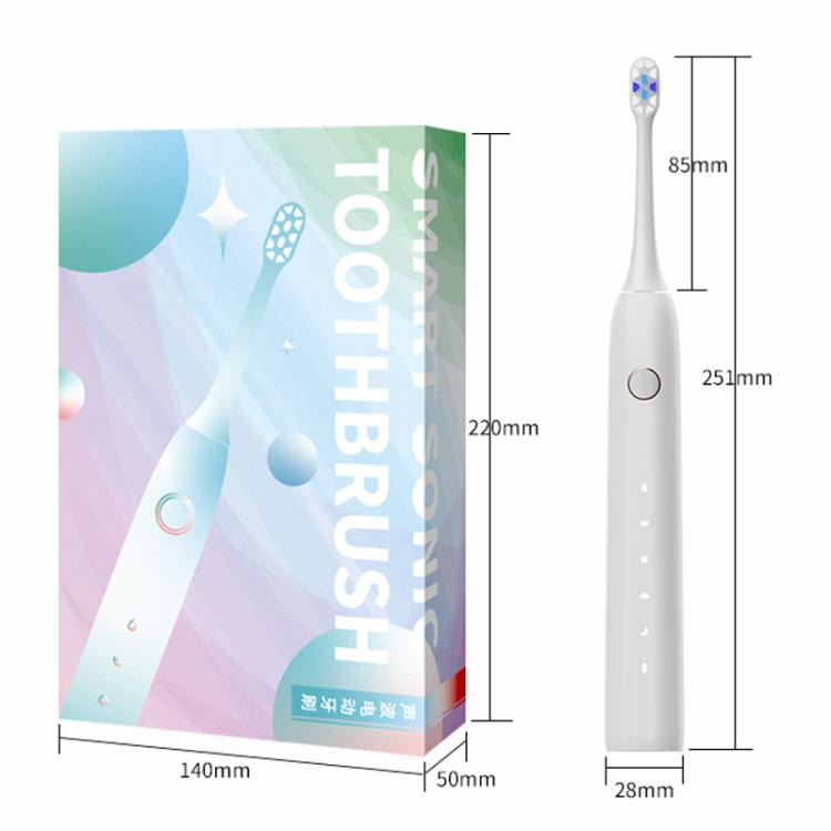 Rechargeable Sonic Electric Toothbrush for Adults with Custom Mode, Antibacterial Brush Heads, Smart Timer, Spec: Sterilization White by bashfashion