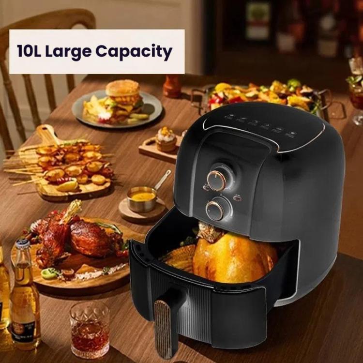 10L Large Capacity Air Fryer Multifunctional Electric Fryer French Fry Maker, EU Plug, Style: Touch-control Visible by bashfashion