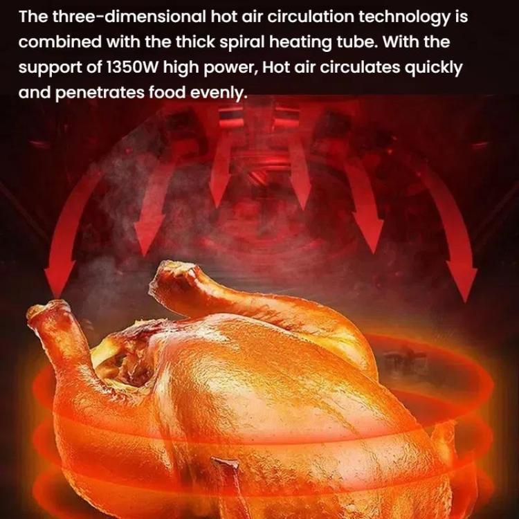 10L Large Capacity Air Fryer Multifunctional Electric Fryer French Fry Maker, EU Plug, Style: Touch-control Visible by bashfashion