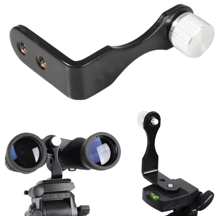 Binoculars Tripod Adapter L-Shaped Metal Mount Connector for Photography, Stabilizing Binocular(Black) by bashfashion