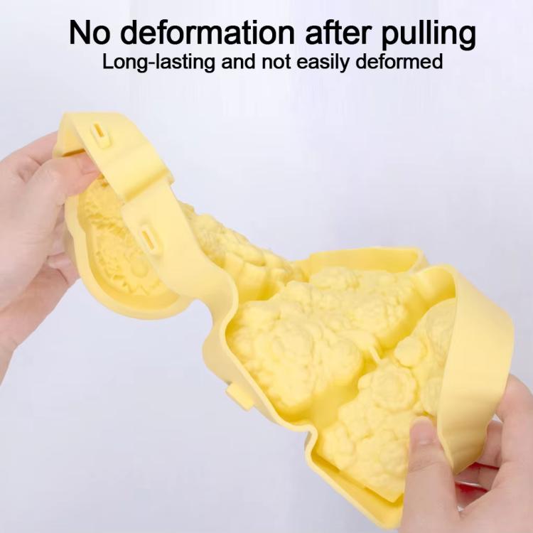 4 Grids Flower Ice Cream Silicone Mold Home Use Food-Grade Ice Pop Mold(White) by bashfashion