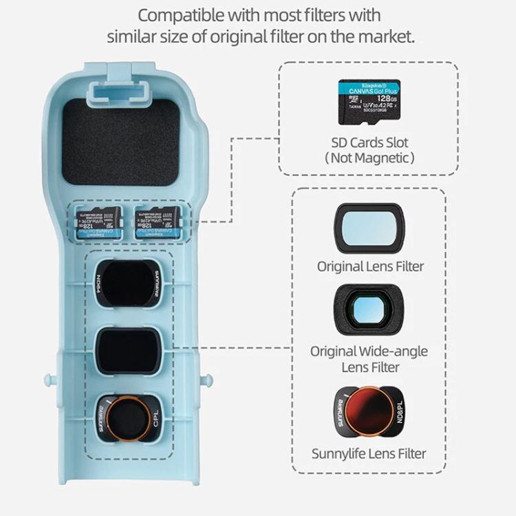 For DJI Osmo Pocket 3 Sunnylife OP3-K990 Protective Cover Body Filter Storage Top Cover Protective Case(Blue) by Sunnylife