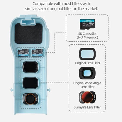 For DJI Osmo Pocket 3 Sunnylife OP3-K990 Protective Cover Body Filter Storage Top Cover Protective Case(Blue) by Sunnylife