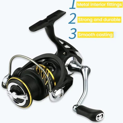 YUMOSHI LP6000M Zero-Gap Metal Spinning Fishing Reel 5.2:1 High-Speed Gear Ratio by YUMOSHI