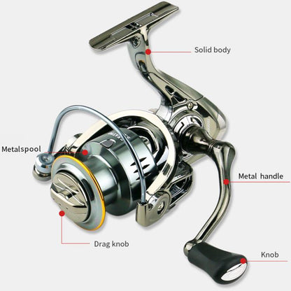YUMOSHI SJ7000 Seamless Saltwater Spinning Fishing Reel Full Metal Spool 5.2:1 Gear Ratio by YUMOSHI