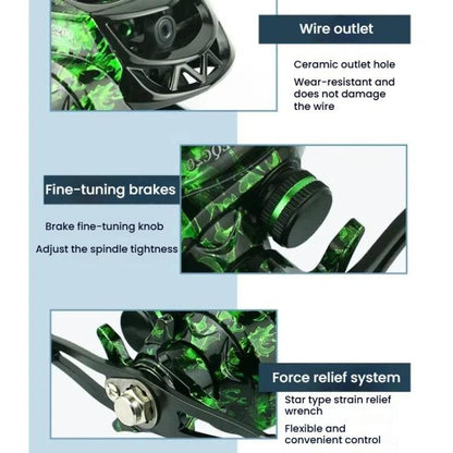 YUMOSH EQC200 Right Hand Baitcasting Fishing Reel 6.3:1 Gear Ratio With Magnetic Brake System, 12-Setting Adjustable by YUMOSH