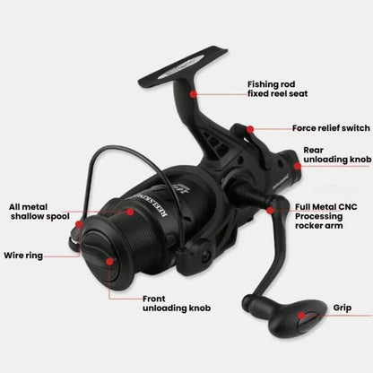 YUMOSHI KP8000 Dual Brake Fishing Reel Metal Shallow Spool & Zero-Gap Design for Long Casting by YUMOSHI