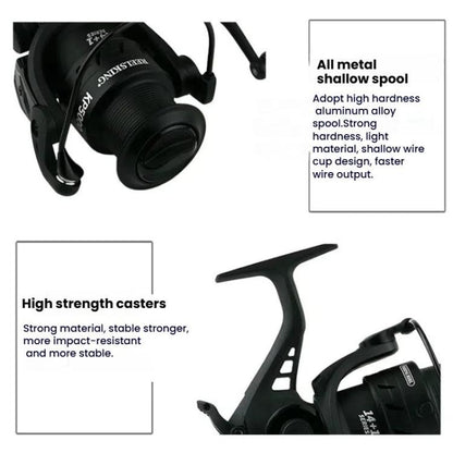 YUMOSHI KP8000 Dual Brake Fishing Reel Metal Shallow Spool & Zero-Gap Design for Long Casting by YUMOSHI