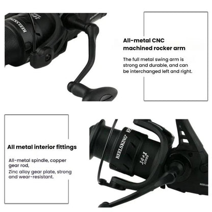 YUMOSHI KP5000 Dual Brake Fishing Reel Metal Shallow Spool & Zero-Gap Design for Long Casting by YUMOSHI