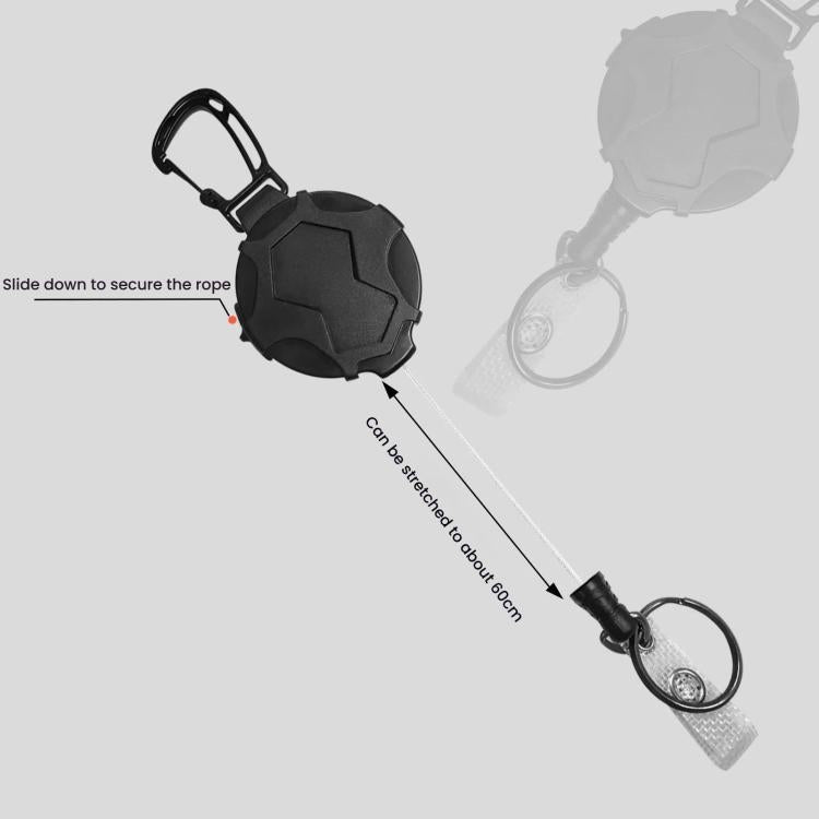 Hangable Climbing Buckle Retractable Anti-Loss Outdoor Climbing Pull Buckle(Black) by bashfashion