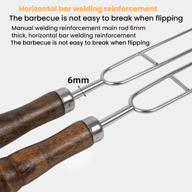 NOBANA Outdoor BBQ Grilling Fork Portable Stainless Steel Wooden Handle Grilling Skewer With Storage Bag, Spec: 7pcs /Set White by NOBANA