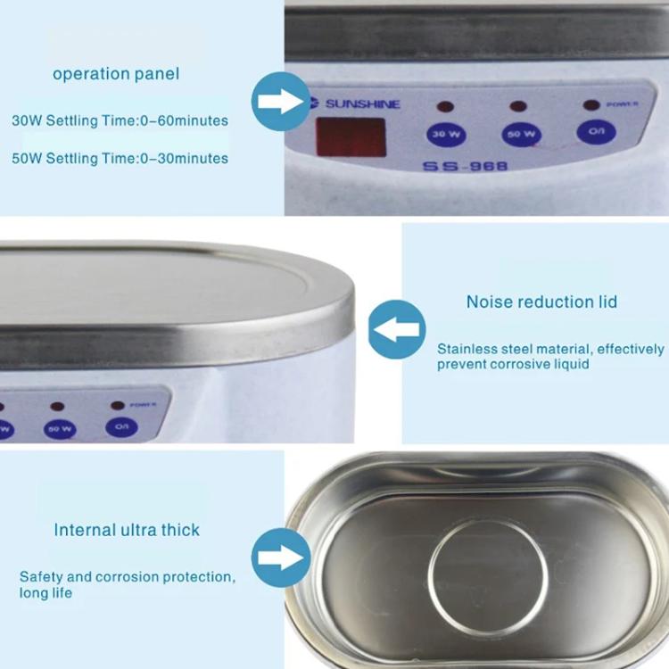 SUNSHINE 968 Mini Jewellery Glasses Cleaner Ultrasonic Cleaner US Plug by SUNSHINE