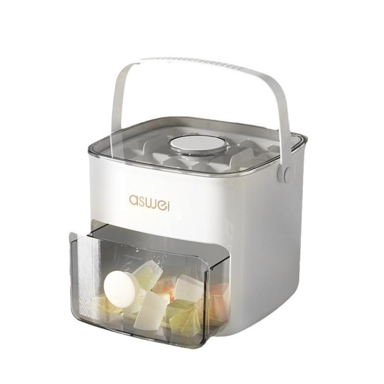 Kacheeg 2-In-1 Double Layer Ice Cube Tray With Storage Container Easy Push Release Mold(White) by Kacheeg