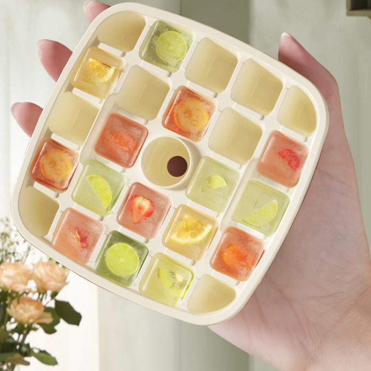 Kacheeg 2-In-1 Double Layer Ice Cube Tray With Storage Container Easy Push Release Mold(White) by Kacheeg