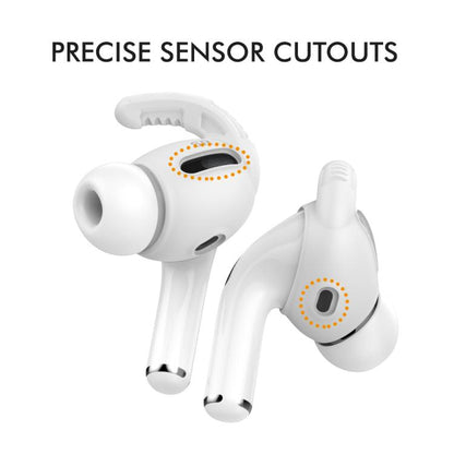 For AirPods Pro AhaStyle PT100 3pairs S+M+L Silicone Anti-Loss Anti-Slip Ear Hook Earplug Cap(White) by AhaStyle