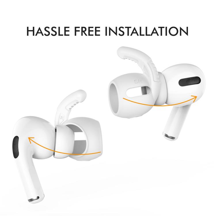 For AirPods Pro AhaStyle PT100 3pairs S+M+L Silicone Anti-Loss Anti-Slip Ear Hook Earplug Cap(White) by AhaStyle
