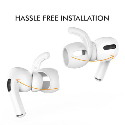 For AirPods Pro AhaStyle PT100 3pairs S+M+L Silicone Anti-Loss Anti-Slip Ear Hook Earplug Cap(White) by AhaStyle