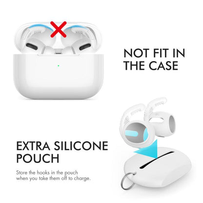 For AirPods Pro AhaStyle PT100 3pairs S+M+L Silicone Anti-Loss Anti-Slip Ear Hook Earplug Cap(White) by AhaStyle