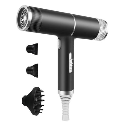 T-Shaped Hair Dryer with Smart Inverter Technology High-Power Blow Dryer for Home & Salon Use US Plug With 3 Nozzles(Black) by bashfashion