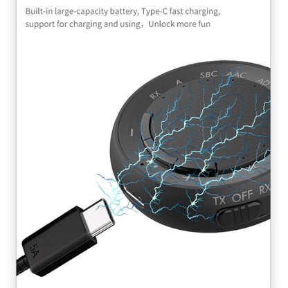 2-in-1 Bluetooth 5.4 Audio Adapter with Qualcomm Chip Low Latency Wireless Transmitter/Receiver for Car/Home(White) by bashfashion