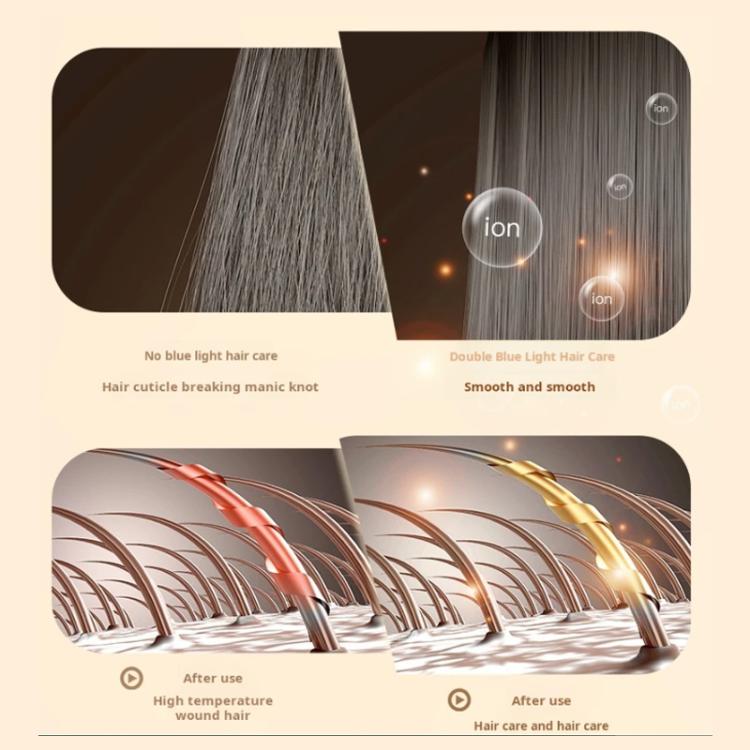 800-1200W High-Speed Hair Dryer with Blue Light Care Foldable & Portable for Travel UK Plug(Khaki) by bashfashion