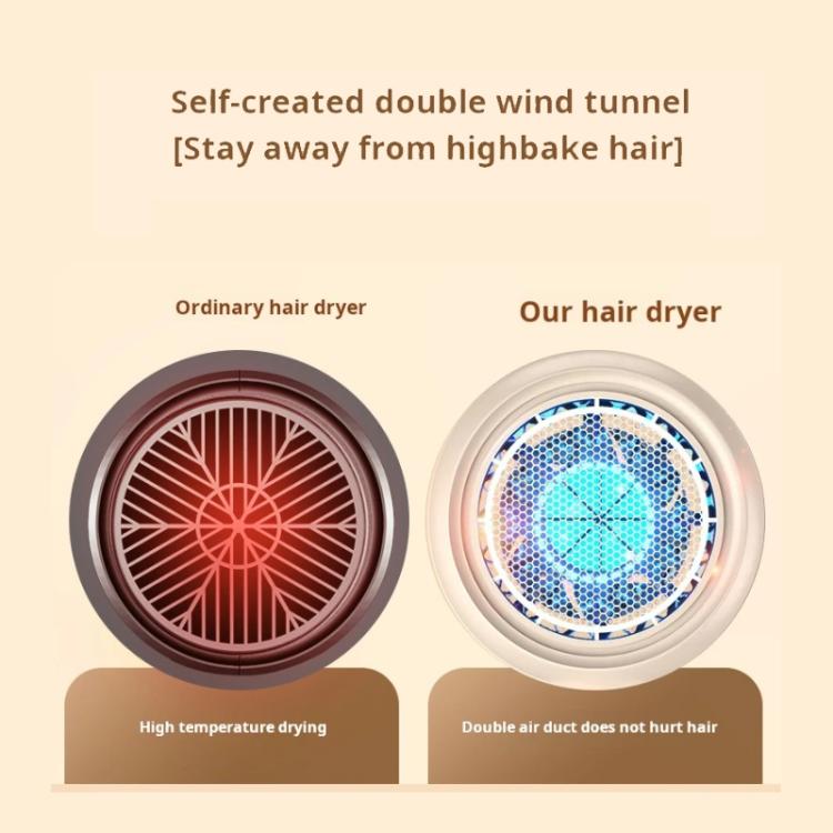 800-1200W High-Speed Hair Dryer with Blue Light Care Foldable & Portable for Travel UK Plug(Pink) by bashfashion