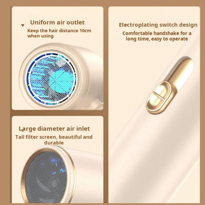 800-1200W High-Speed Hair Dryer with Blue Light Care Foldable & Portable for Travel EU Plug(Khaki) by bashfashion