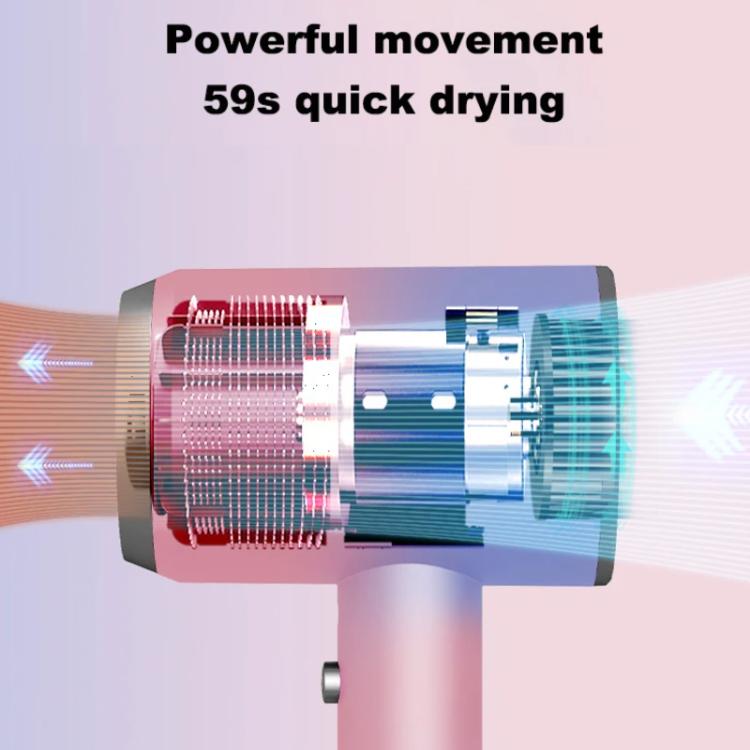 High-Speed Hair Dryer Salon & Home Blow Dryer with Blue Light Ionic Technology UK Plug(Gradient Pink) by bashfashion