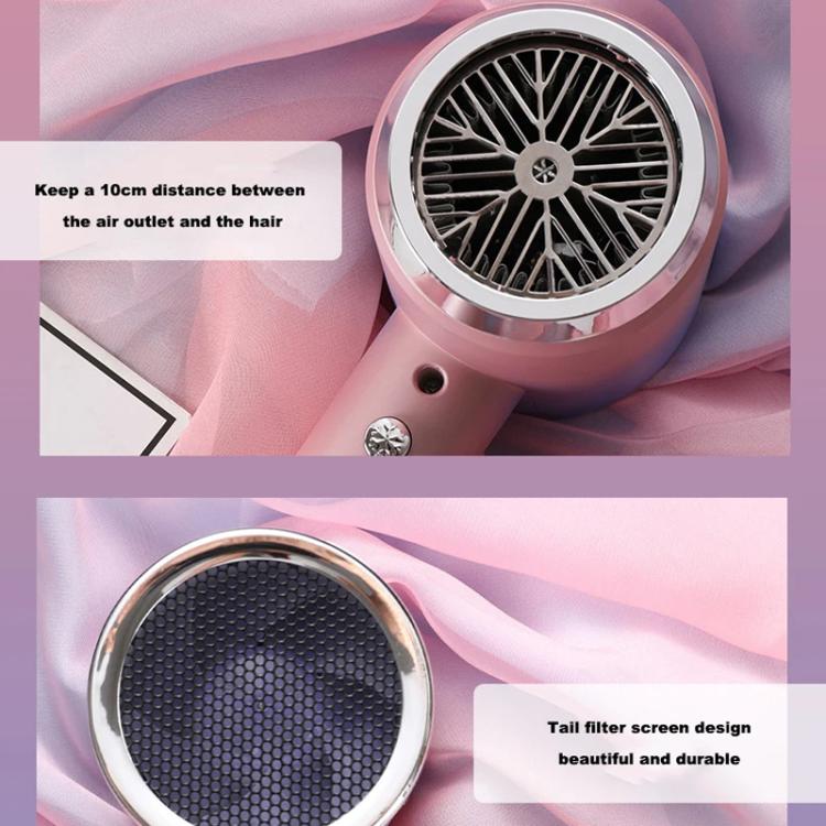 High-Speed Hair Dryer Salon & Home Blow Dryer with Blue Light Ionic Technology EU Plug(Starry Sky Gray) by bashfashion