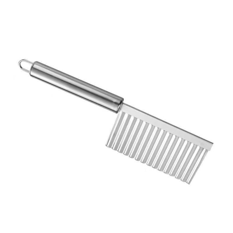 Stainless Steel Potato Wave Cutter Deep Groove Thickened Wolf Tooth Pattern French Fry Cutter by bashfashion
