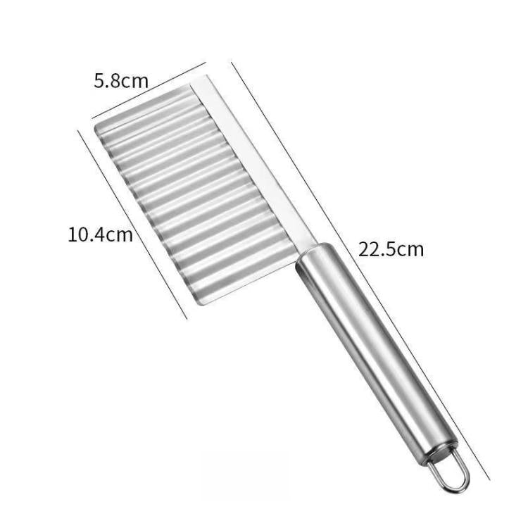 Stainless Steel Potato Wave Cutter Deep Groove Thickened Wolf Tooth Pattern French Fry Cutter by bashfashion