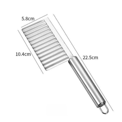 Stainless Steel Potato Wave Cutter Deep Groove Thickened Wolf Tooth Pattern French Fry Cutter by bashfashion